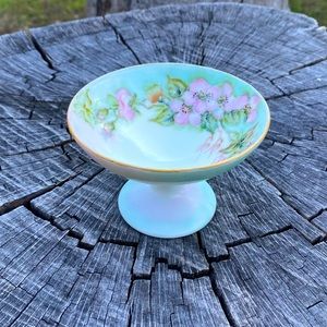 Hand painted pedestal dish